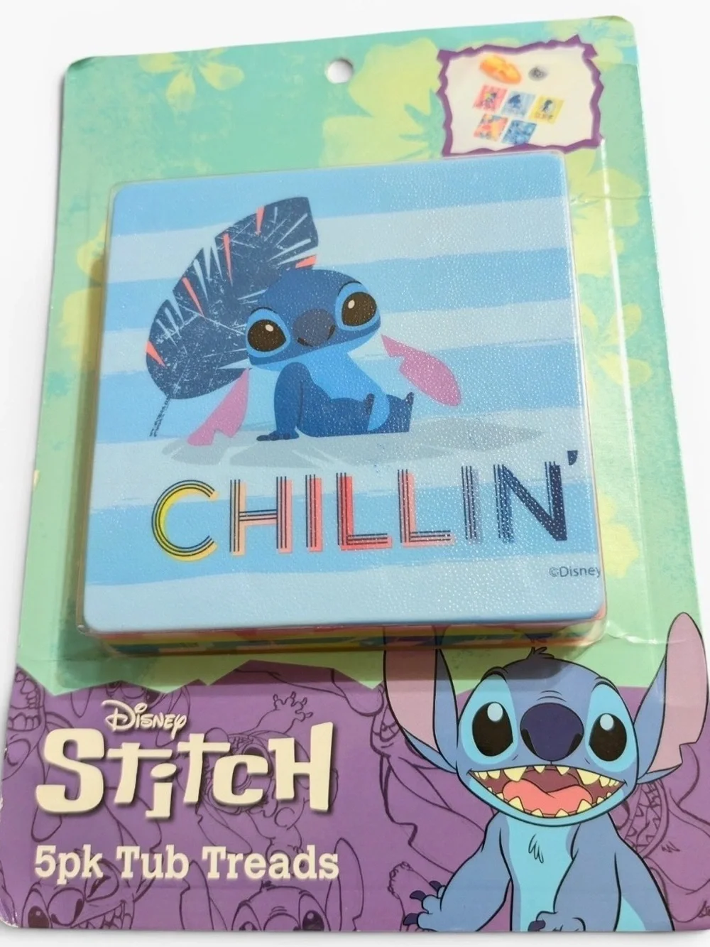 Disney Stitch 5-Pack Tub Treads Non-Slip Bathtub Decals Bathroom Safety NIP